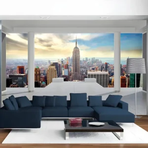 Règle à couper Papier peint intissé Ville et Architecture Réveil : Taille - 200 x 140 cm