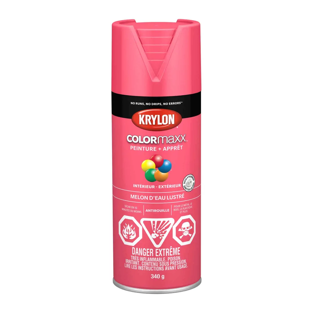 Écologique à Faible COV Krylon érosol COLORMAXX peinture + apprêt melon d'eau lustré, 340 g