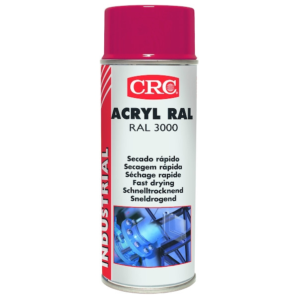 Peinture couvrante Peinture en érosol ACRYL RAL - rouge feu RAL 3000 - brillant - 400 mL - CRC