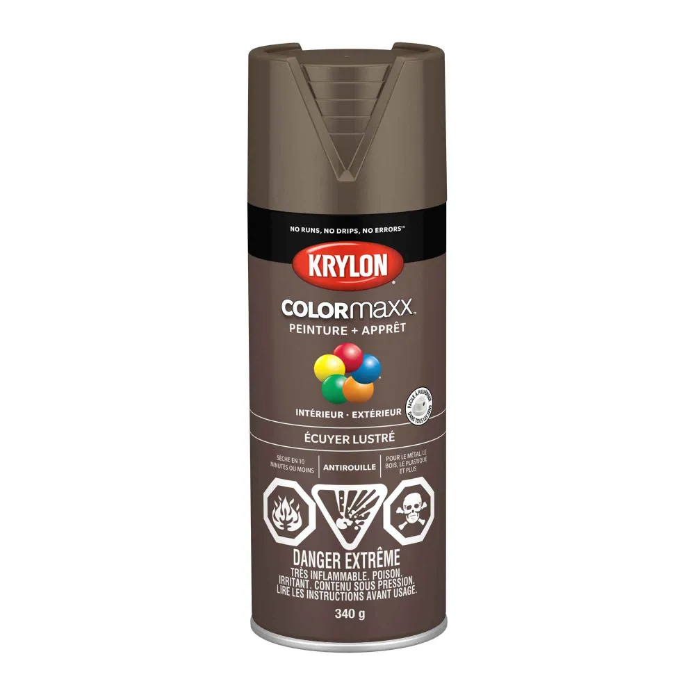 Peinture pour salle de bain Krylon érosol COLORMAXX peinture + apprêt écuyer lustré, 340 g