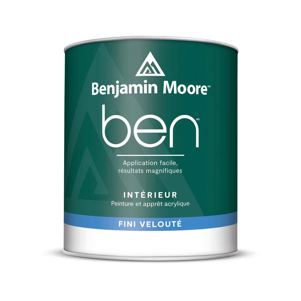 Écologique à Faible COV Peinture et apprêt d’intérieur Ben velouté blanc, 946 ml