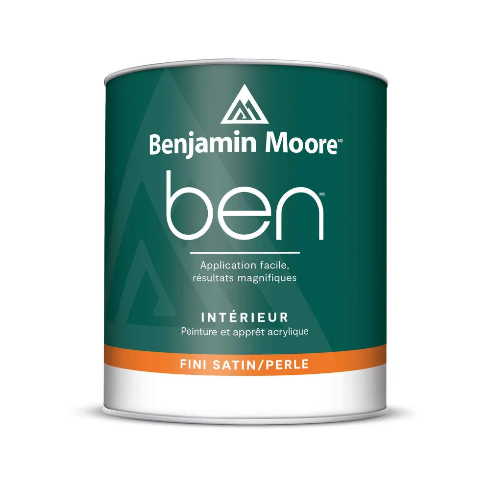 Peinture et apprêt d’intérieur Ben satin / perle base 1, 946 ml à base d'eau | Sans odeur