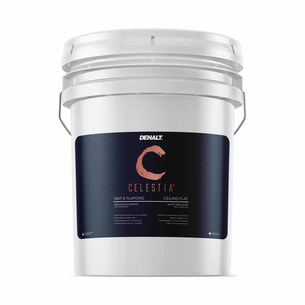 Peinture et apprêt à plafond Celestia 2 en 1 mat blanc naturel, 18,9 L en pot de 2.5 litres