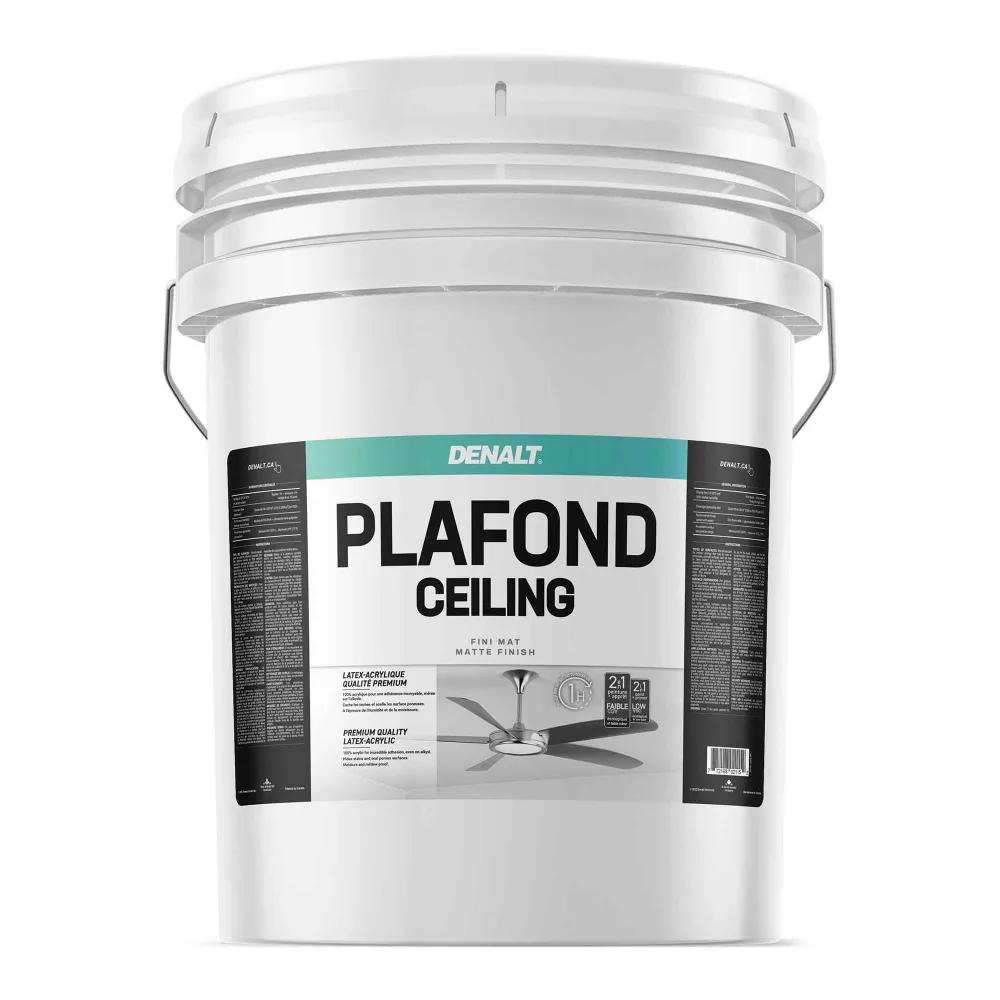 Peinture et apprêt 2 en 1 Plafond mat blanc naturel, 18,9 L pour pièces humides