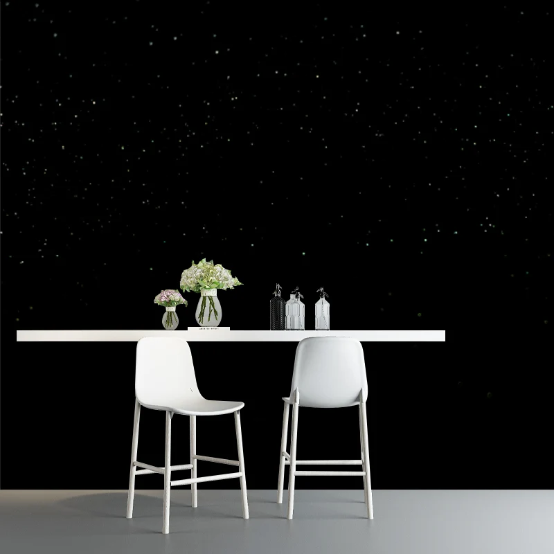 Professionnel Haute Couvrance Peinture murale étoiles clairsemées résistante aux taches, Art mural contemporain en tissu n...