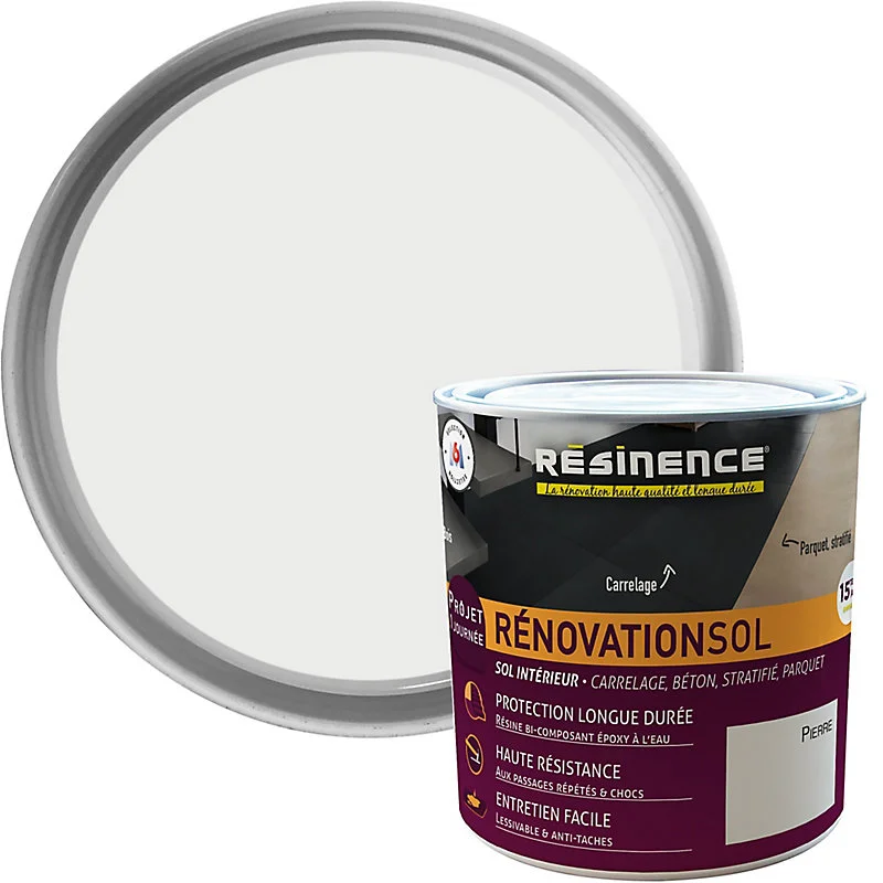Écologique à Faible COV Résine de rénovation sol bi composante époxy Résinence pierre 300ml