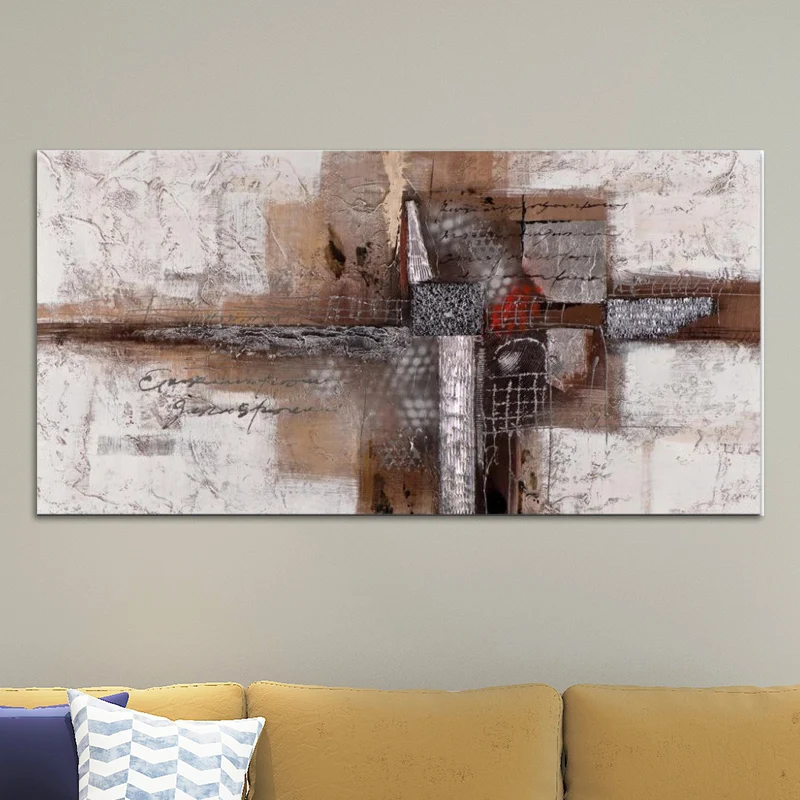 Peinture sur toile contemporaine d'art mural abstrait à Surface texturée pour l'intérieur de la maison à base d'eau | Sans...