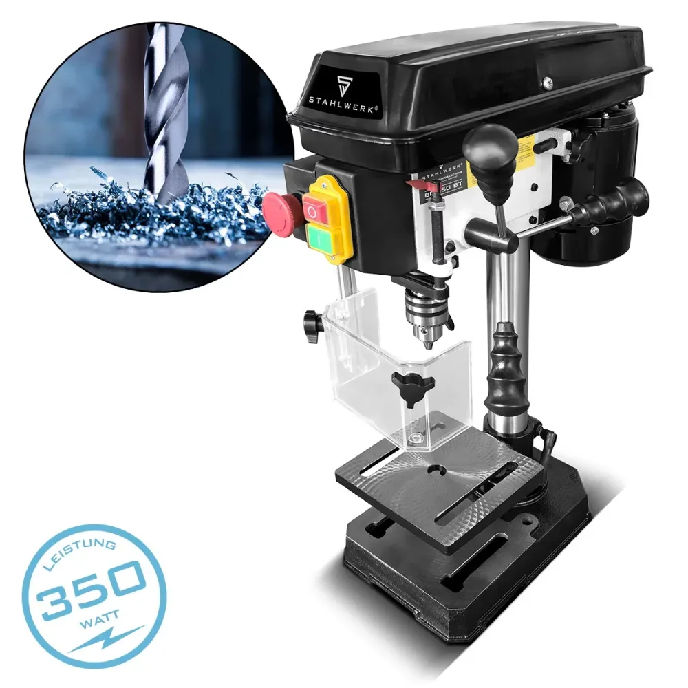 Perceuse à colonne STAHLWERK BD-350 ST | Perceuse d'établi précise 350 W pour bricolage, construction métallique | Diamètr...