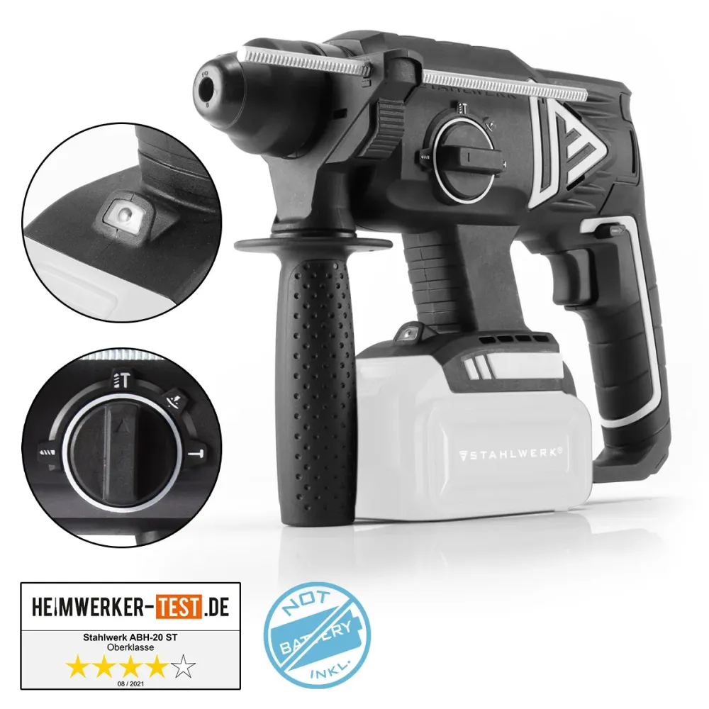 Steelworks Brotheless Battery Boring Hammer Det 20 St Solo | Système 20 volts | Bohrer | Force 4 Fonction: Forage, forage...