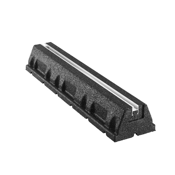 Pied caoutchouc L600xH95xP150mm rail 20 x 15mm 500kg - 2 EMME CLIMA