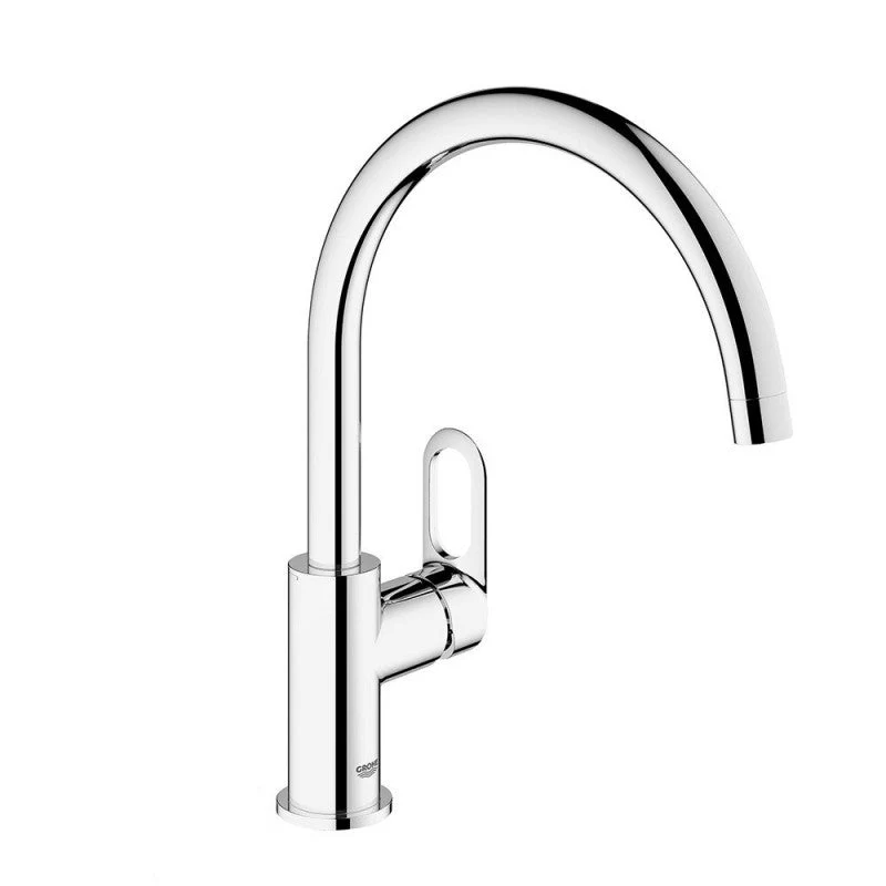 Mitigeur évier BAULOOP GROHE 31368000 - col de cygne - chromé | Réduction du Calcaire | Goût Amélioré