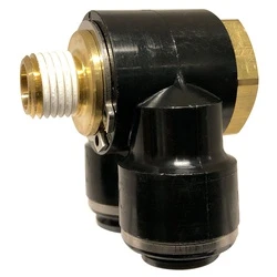1/4" Male NPTX 3/8" Push-to-Connect And 1/2" Push-to-Connect Tube Dot Comp Dbl 90 Laiton Fittings 57060804C
