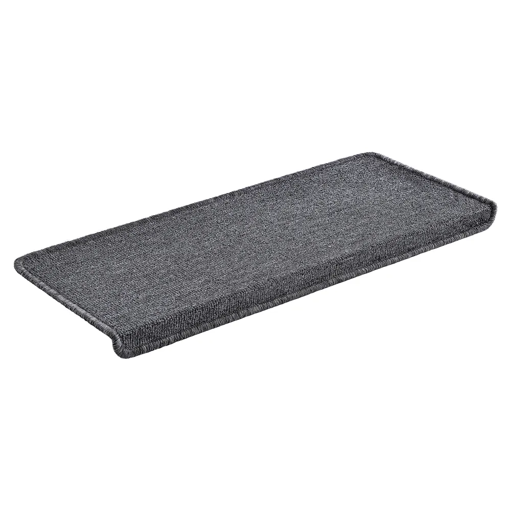 Lot de 15 marchettes d'escalier rectangulaires antidérpantes 65 x 24 cm avec bord gris profond 03_0007609