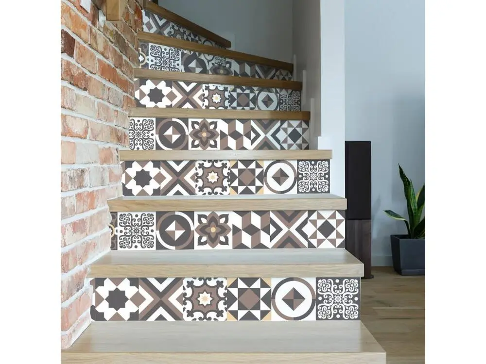 Stickers adhésifs escalier carrelages contremarche - MARIONO - 31x108.5cm
