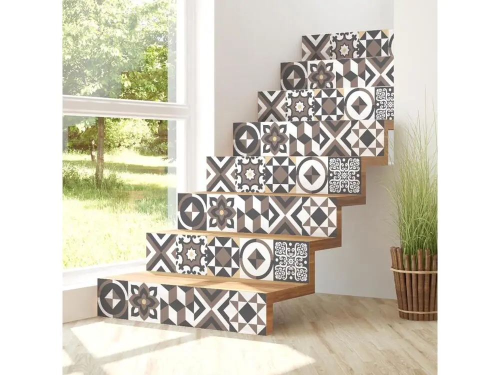 Stickers adhésifs escalier carrelages contremarche - MARIONO - 31x108.5cm