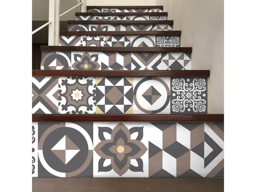 Stickers adhésifs escalier carrelages contremarche - MARIONO - 31x108.5cm