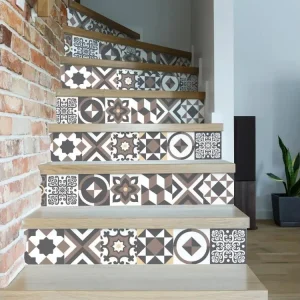 Stickers adhésifs escalier carrelages contremarche - MARIONO - 29x101.5cm