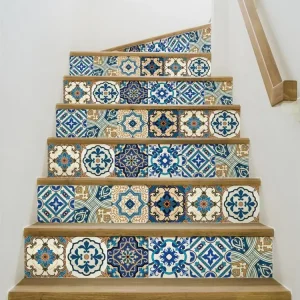 Stickers adhésifs escalier carrelages contremarche - ONOFRIO - 40x140cm