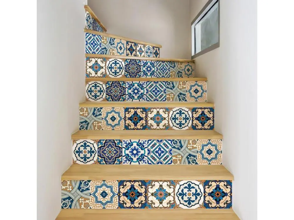 Stickers adhésifs escalier carrelages contremarche - ONOFRIO - 40x140cm