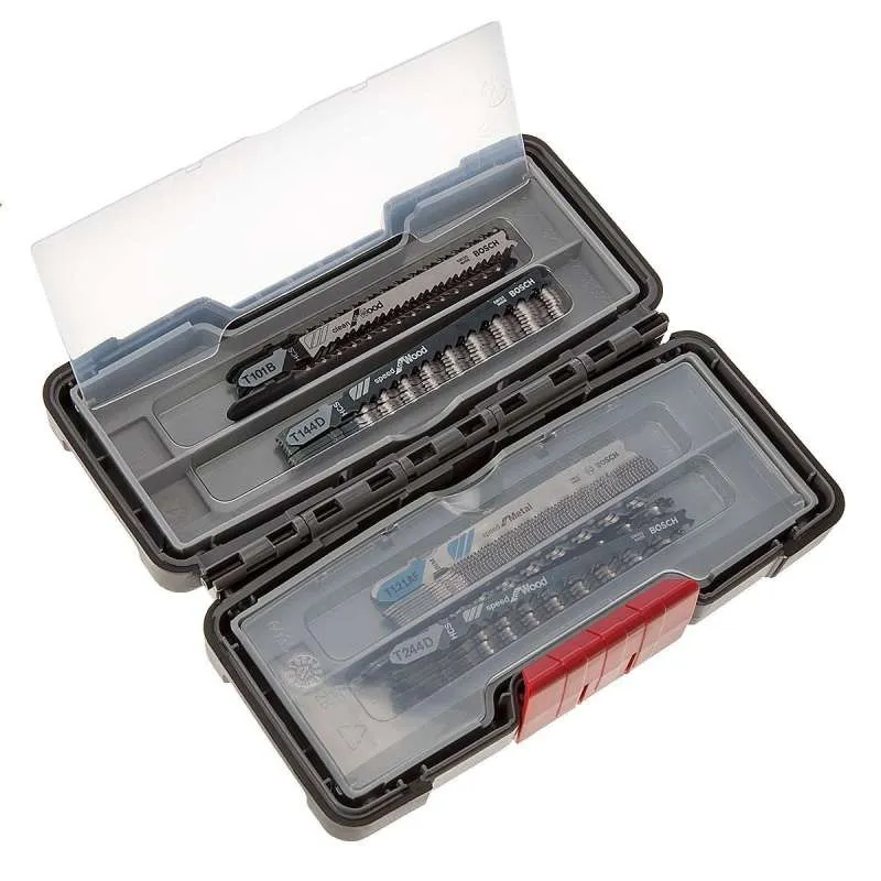 Coffret de 40 lames de scie sauteuse Bosch Expert 2607010904 Wood and Metal Tough Box avec Connecteur Rapide