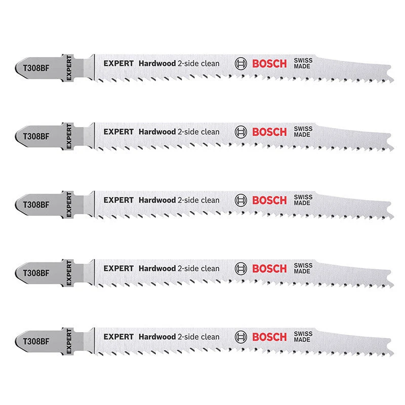 5 Lames scie sauteuse BOSCH 2608900544 EXPERT BIM Sans éclat Bois ferme 117mm T308BF