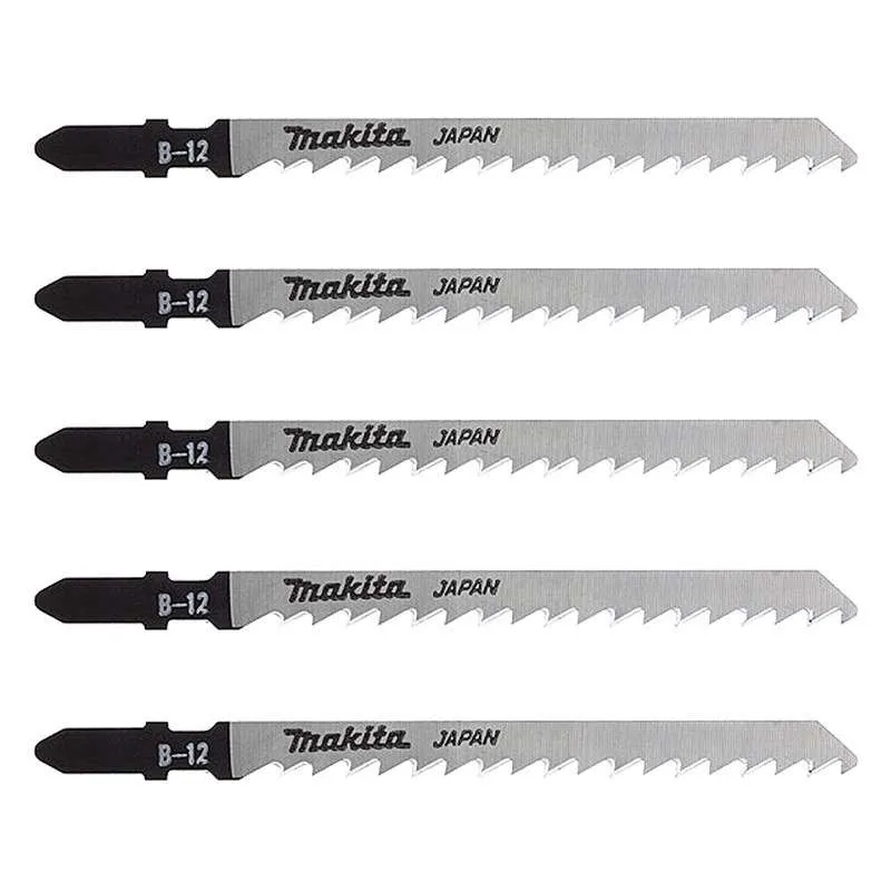 Lot de 5 lames MAKITA -85640 pour scie sauteuse (bois, contre-plaqué et VINYLE (5 à 65mm)