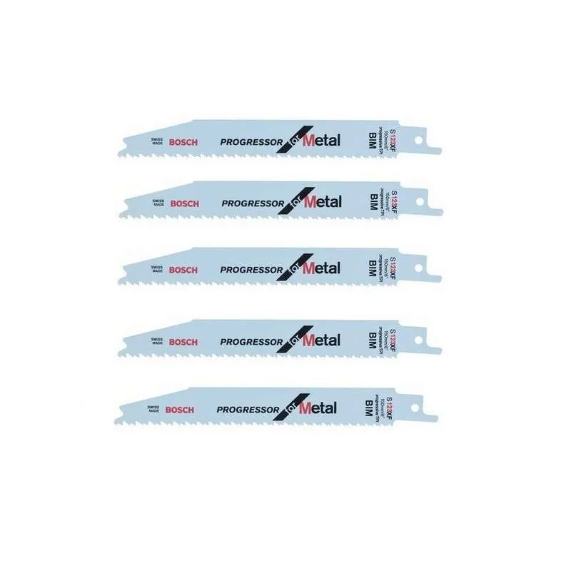 Lot de 5 lames de scie sabre S 123 XF BOSCH 2608654402 pour métal avec Connecteur Rapide