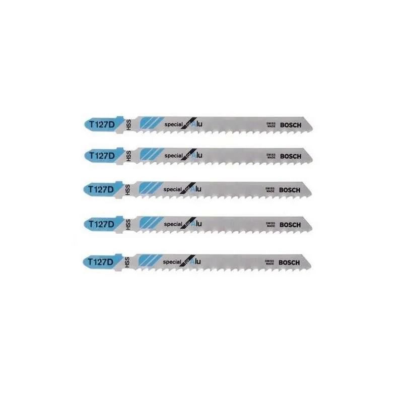 Lot de 5 lames de scie sauteuse T 127 D BOSCH 2608631017 Special Alu