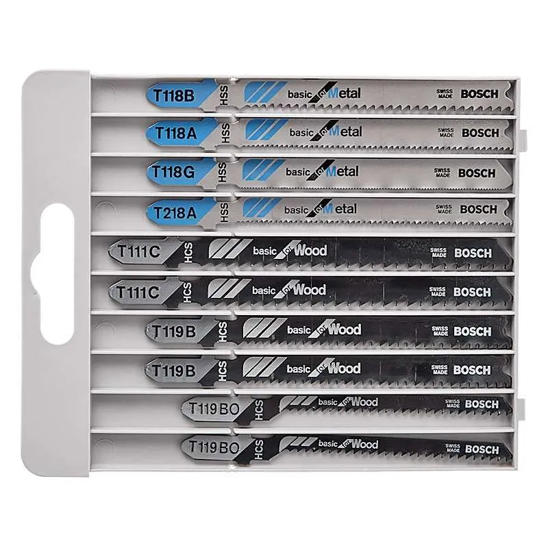 Pack de 10 Lames BOSCH PRO 2607010630 Basic Metal and Wood pour scie sauteuse﻿﻿ (BOIS et ACIER