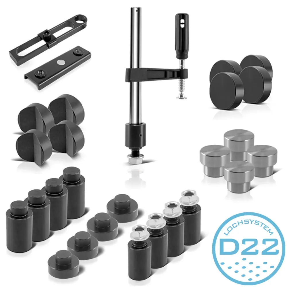 Accessoires de table de soudage en acier des acièmes placés pour le système de trous D22 avec des attaques magnétiques, de...