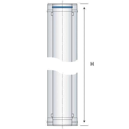 Elément droit Poujoulat 100 cm 110 Multi+ int. Réf. 17110305/9999 Diamètre 125 mm