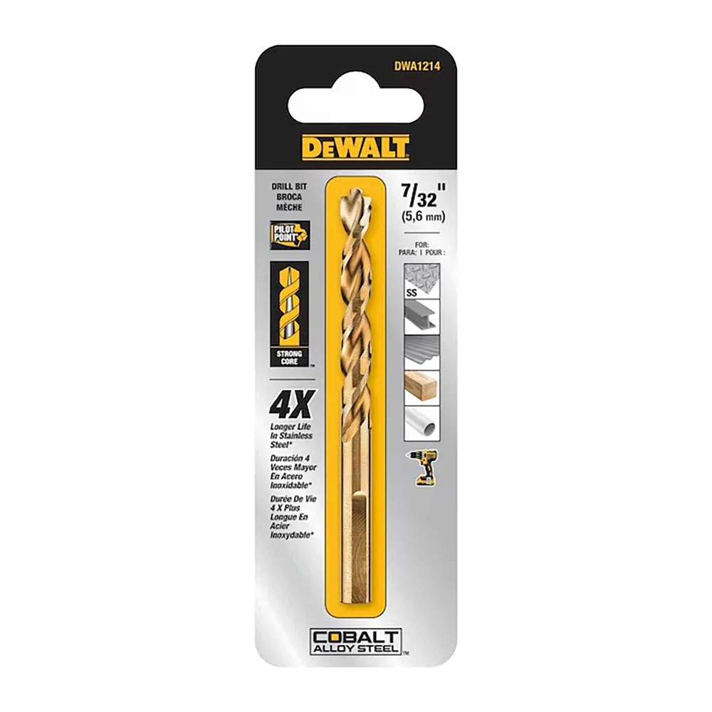 Mèche industrielle en acier allié cobalt avec Pilot Point, 7/32"