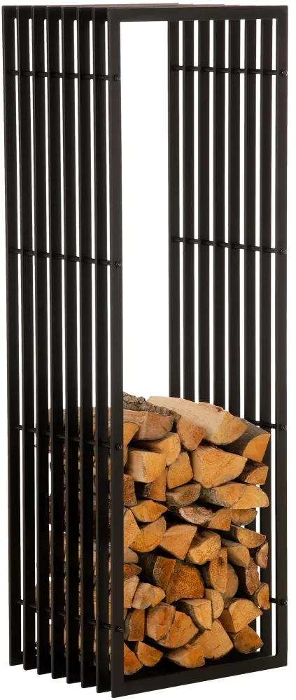 Range-bûches étagère support bois de cheminée 150x50 cm en métal noir-mat 10_0003537