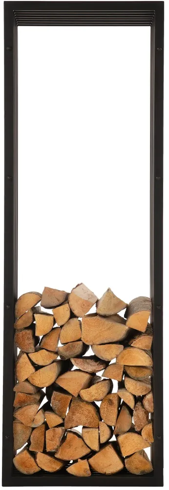 Range-bûches étagère support bois de cheminée 150x50 cm en métal noir-mat 10_0003537