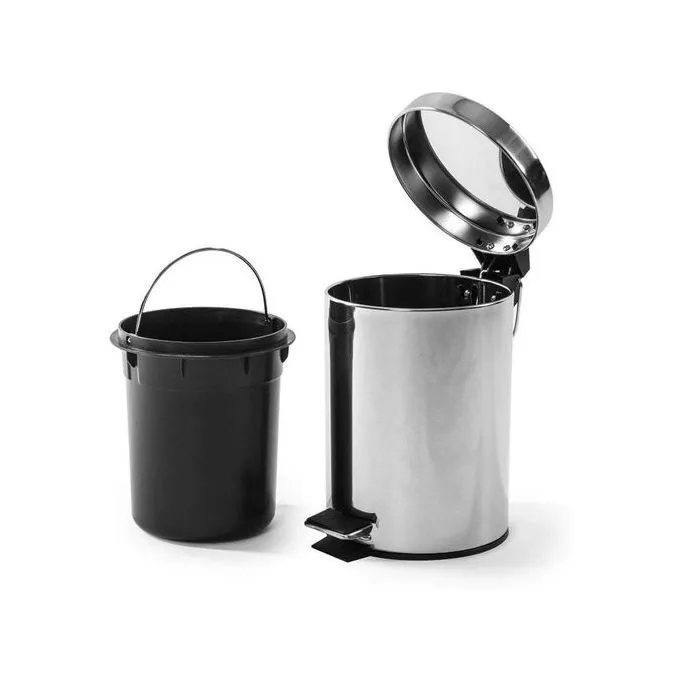 Ensemble Poubelle & Brosse WC Inoxydables – Design Exclusif - 5L