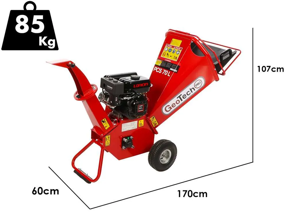 Kit de Montage GeoTech-Pro PCS70L - Broyeur de branche thermique professionnel - Moteur Loncin 7 CV