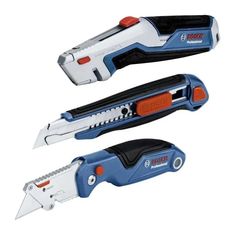 Set de cutter + lames outillage à main - BOSCH - 1600A027M4 Kit de 12 Pièces