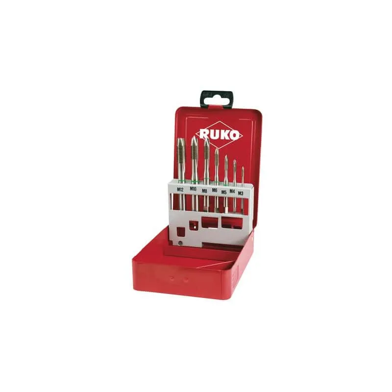 Coffret 7 tarauds machines HSSE-Co 5% inox RUKO 245061