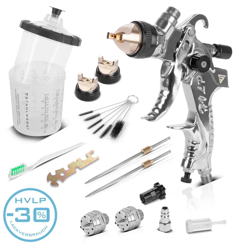Certifié CE Stahlwerk Hvlp Painting Pistol SG-2550 St avec 1,4 | 1.7 | Ensemble de buse de 2,0 mm et 650 ml de tasse d'ass...