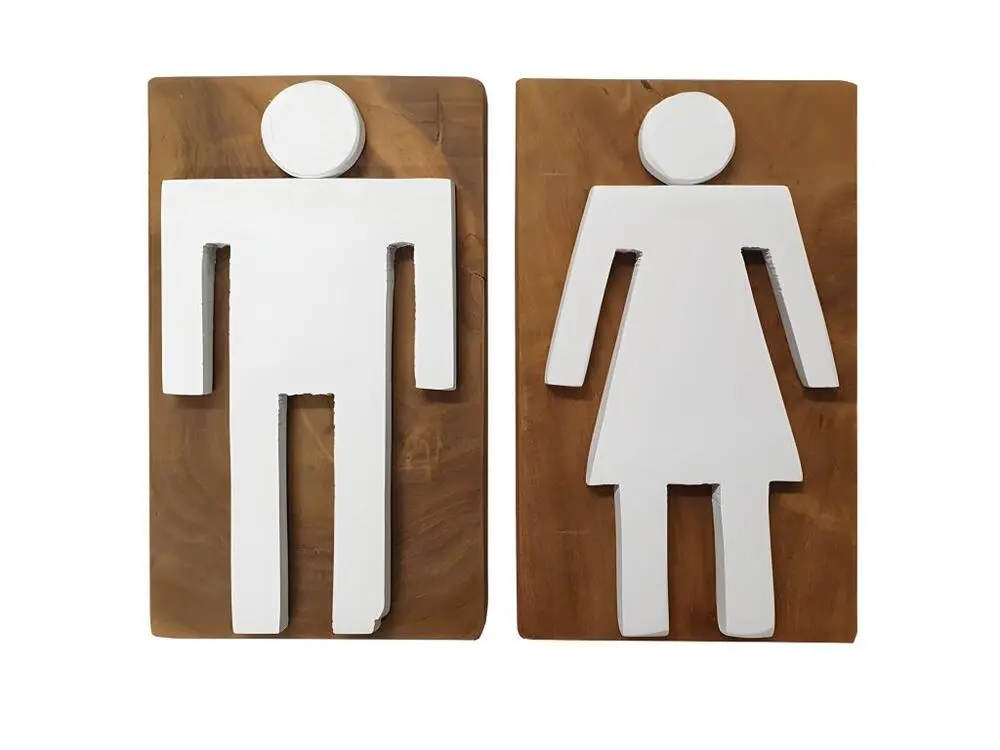 Paire de panneaux en bois de teck pour WC Homme / Hemme H25 cm - HOFE 2-Pack