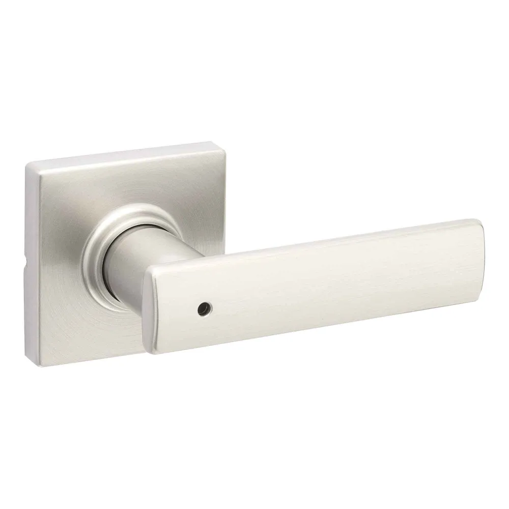 Charnière à vis cachée Poignée de porte d'intimité à levier Breton, nickel satiné