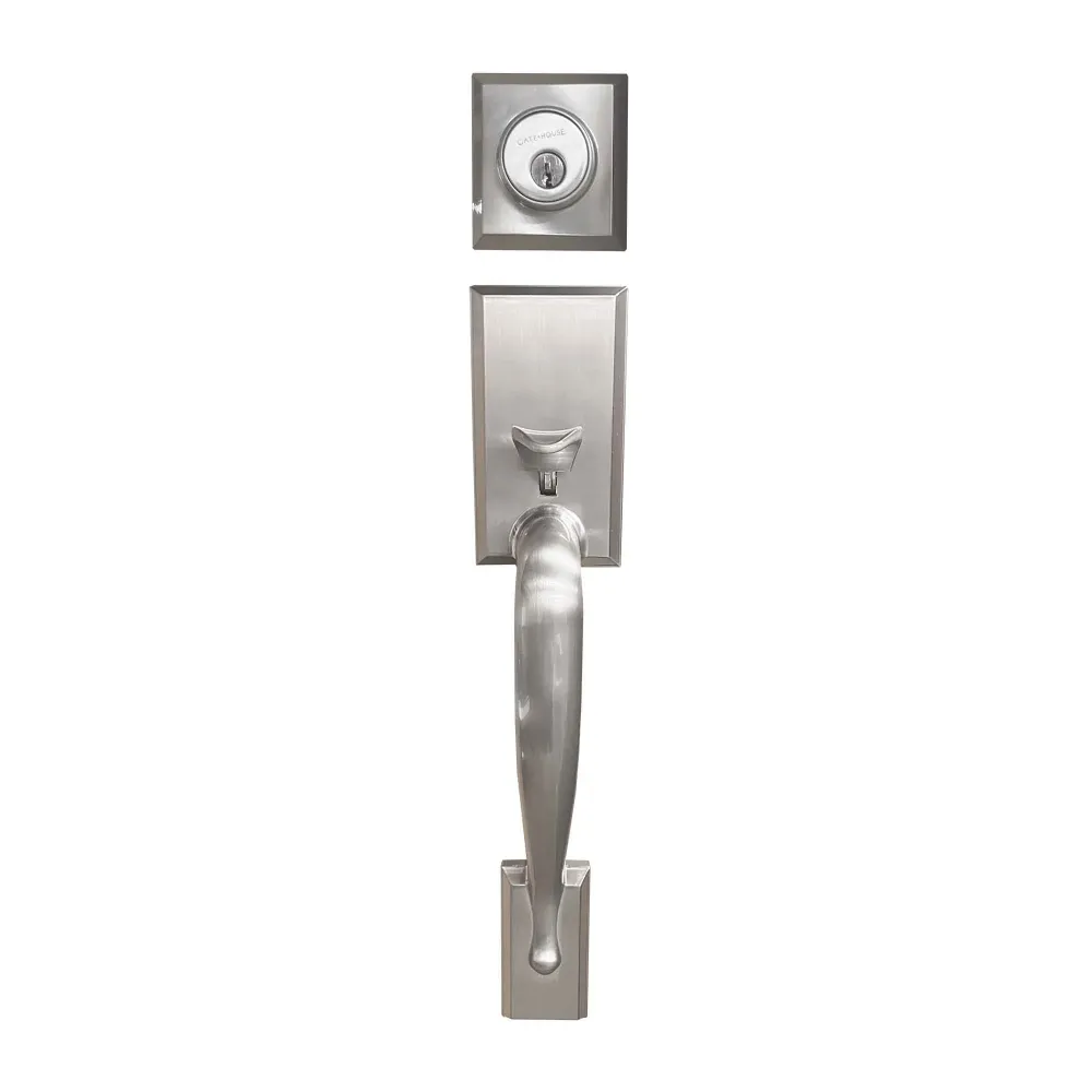 Ensemble de poignées de porte avec poignée d'intérieur à levier, nickel satiné pour porte intérieure