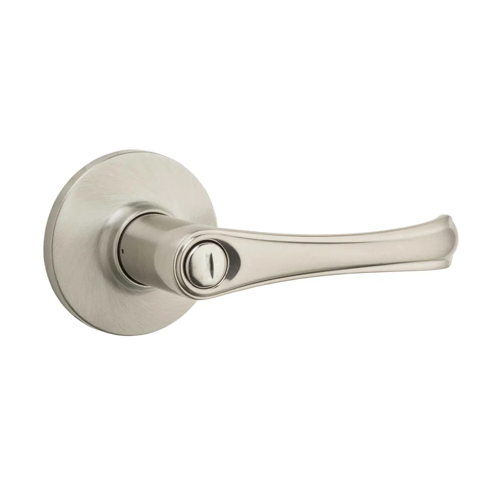 Poignée à levier d’intimité Sécurisé Lock Grapevine, nickel satiné