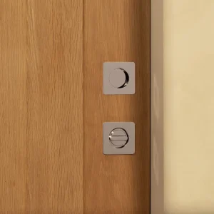 Poignée de porte Regent Condamnation Encastrée Porte Galandage - Nickel Poli