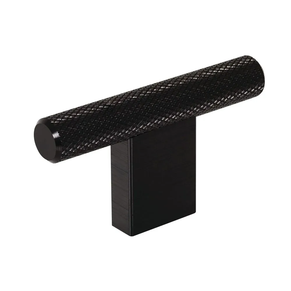 Bouton GRAF forme T aluminium anodisé Laiton profond brossé