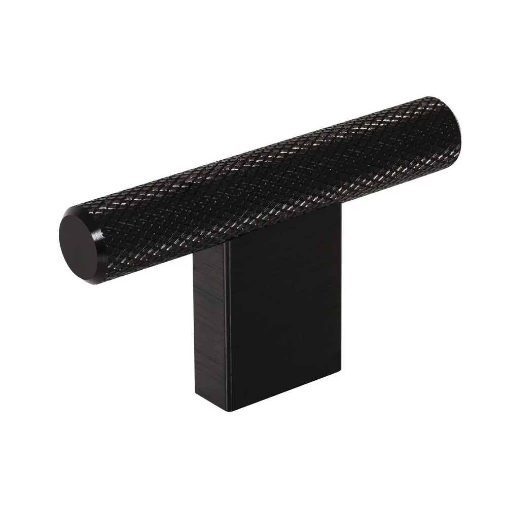 Bouton GRAF forme T aluminium anodisé Laiton profond brossé