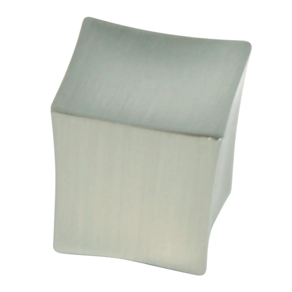 Ferrure d'angle Bouton block carré zamak Inox brossé