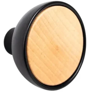 Patte de fixation Bouton BOL 0486 zamak-bois Noir mat et hêtre