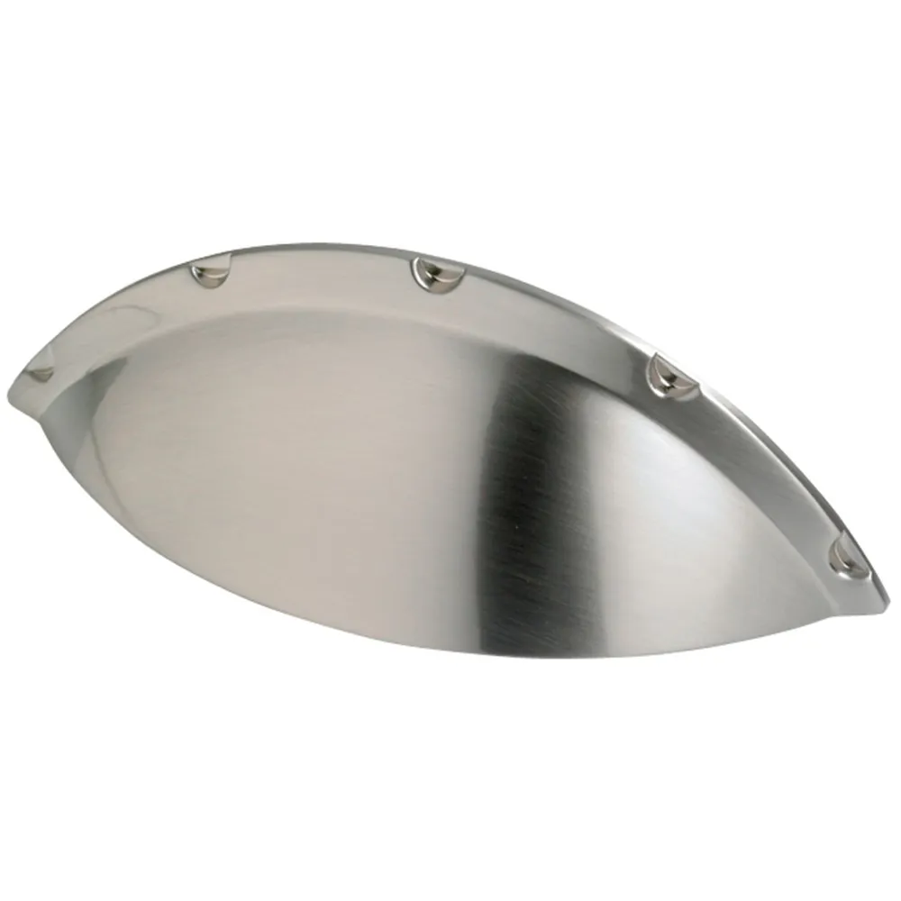 Poignée coquille SYDNEY zamak Inox brossé pour armoires et tiroirs