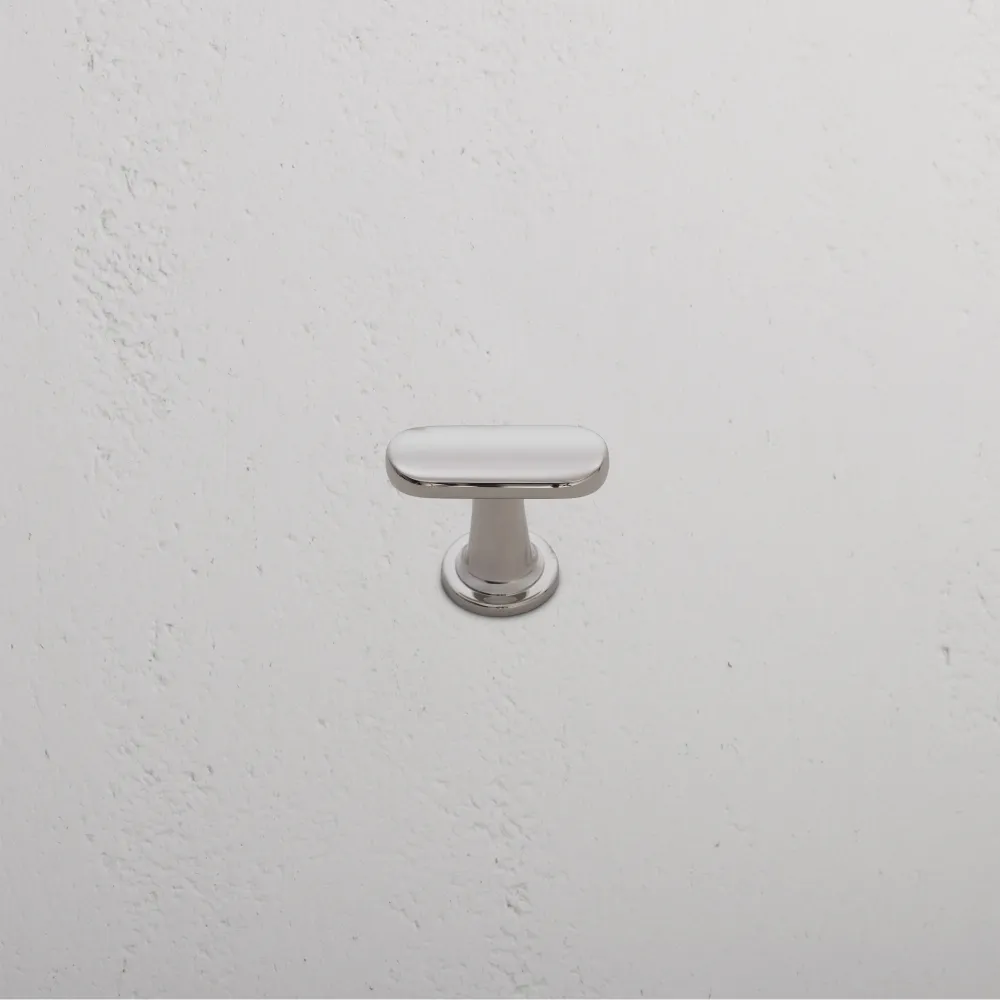 Poignée encastrable Milliner Moyen Bouton de Meuble - Nickel Poli